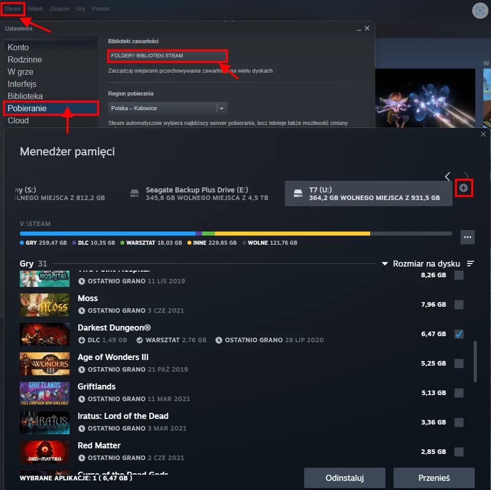 Jak przenieść grę na inny dysk w Steam i uniknąć problemów z wydajnością